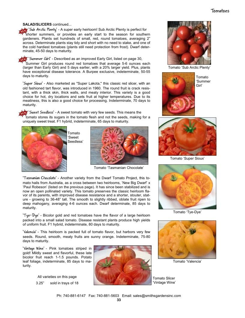 Smith's Gardens Vegetable Catalog Weekly Ad January 1 - December 31, 2026