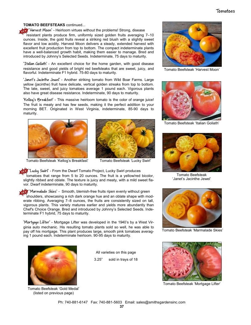 Smith's Gardens Vegetable Catalog Weekly Ad January 1 - December 31, 2026