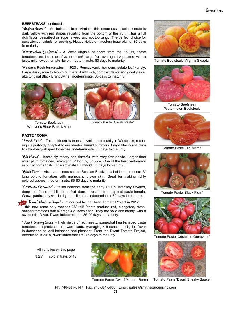 Smith's Gardens Vegetable Catalog Weekly Ad January 1 - December 31, 2026
