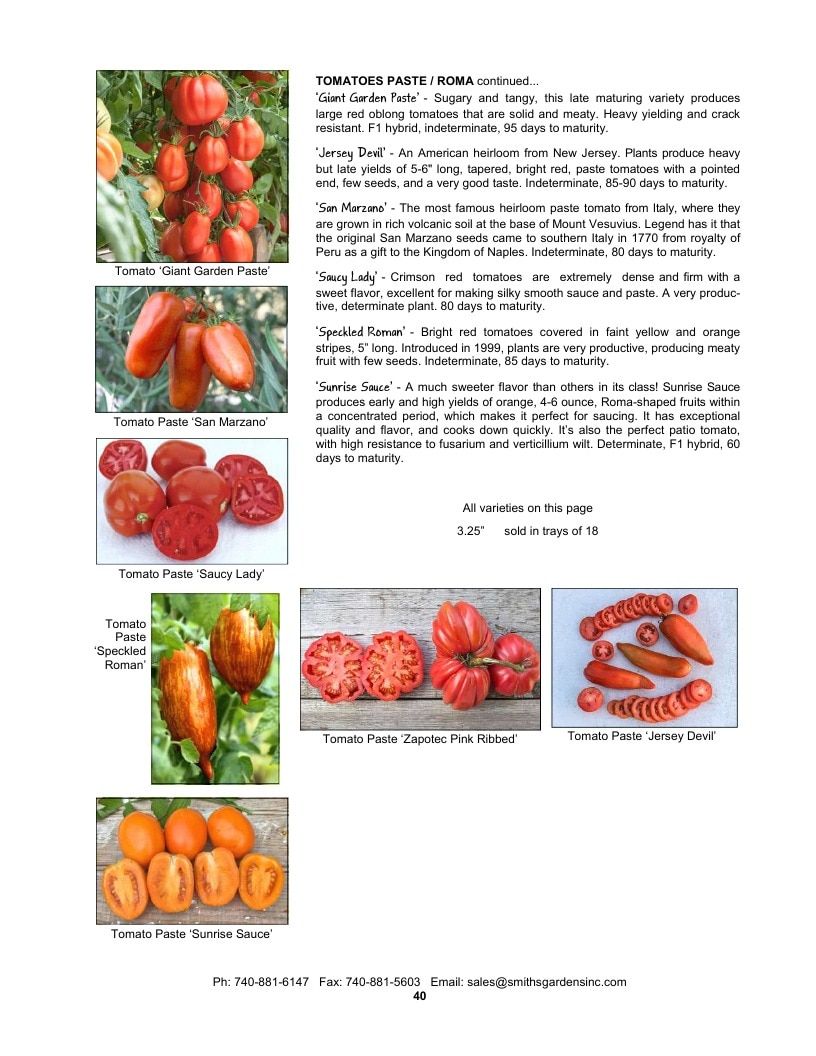 Smith's Gardens Vegetable Catalog Weekly Ad January 1 - December 31, 2026