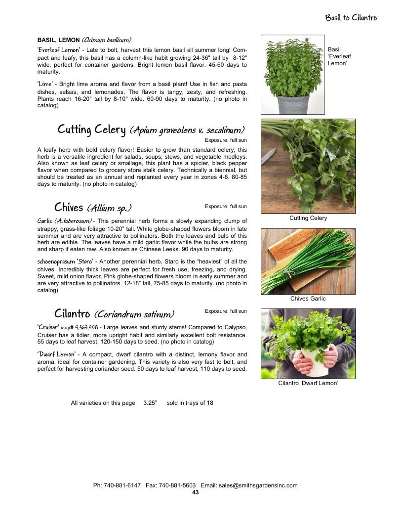 Smith's Gardens Vegetable Catalog Weekly Ad January 1 - December 31, 2026