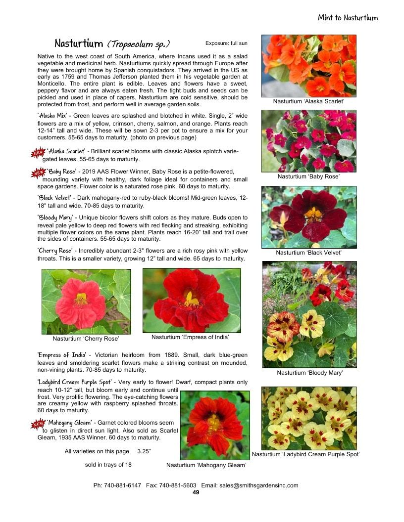 Smith's Gardens Vegetable Catalog Weekly Ad January 1 - December 31, 2026