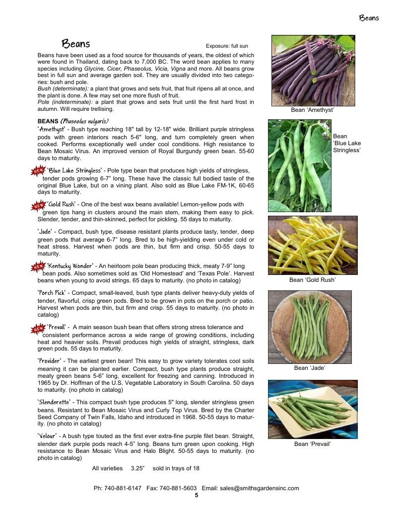 Smith's Gardens Vegetable Catalog Weekly Ad January 1 - December 31, 2026