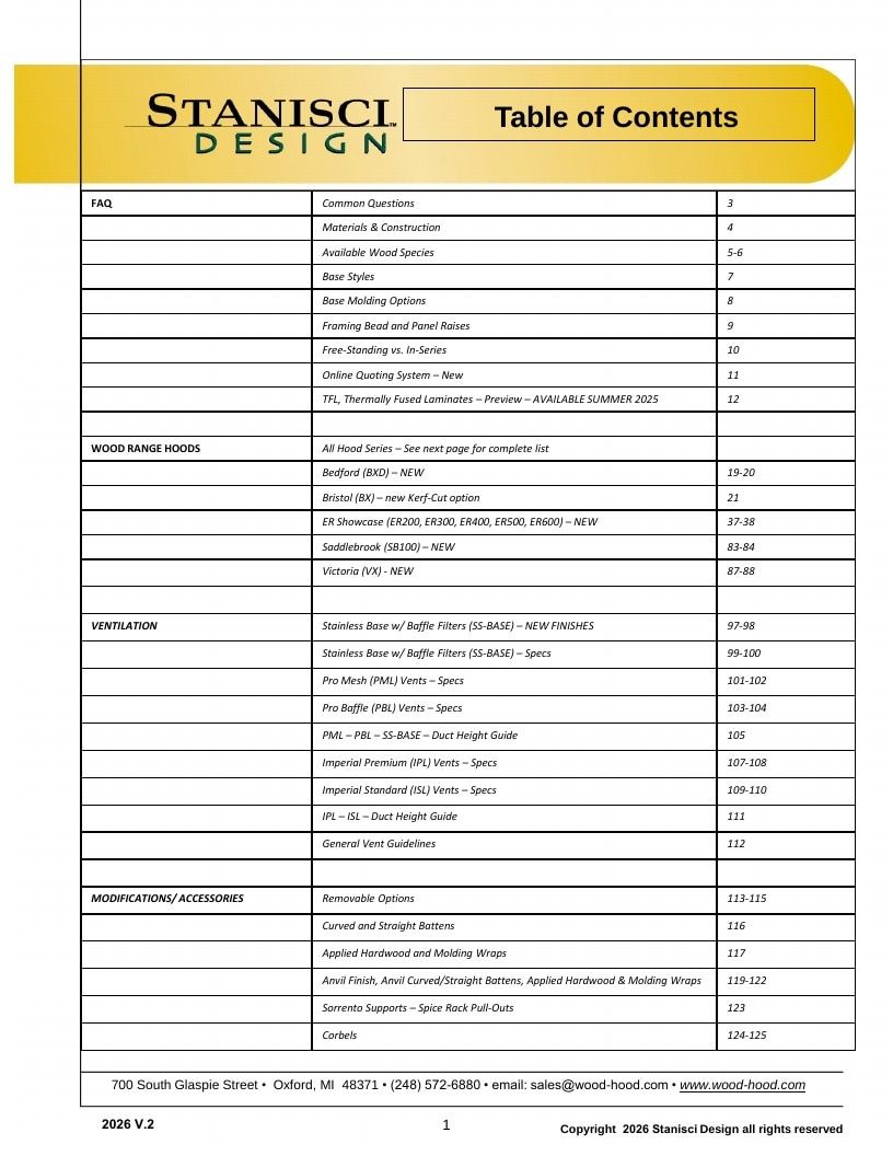 Stanisci Design Wood Hood Catalog Weekly Ad January 1 - December 31, 2026