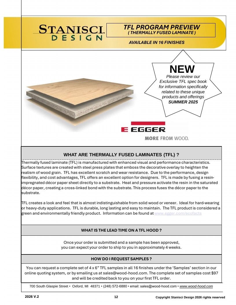 Stanisci Design Wood Hood Catalog Weekly Ad January 1 - December 31, 2026