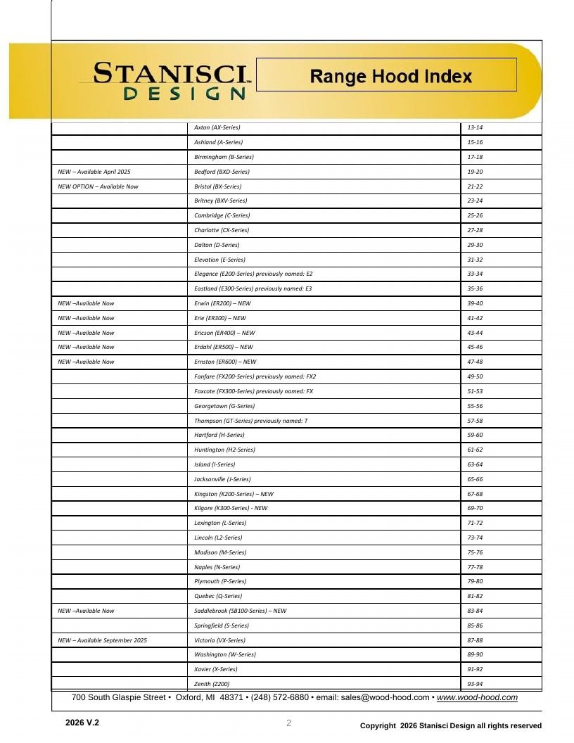Stanisci Design Wood Hood Catalog Weekly Ad January 1 - December 31, 2026