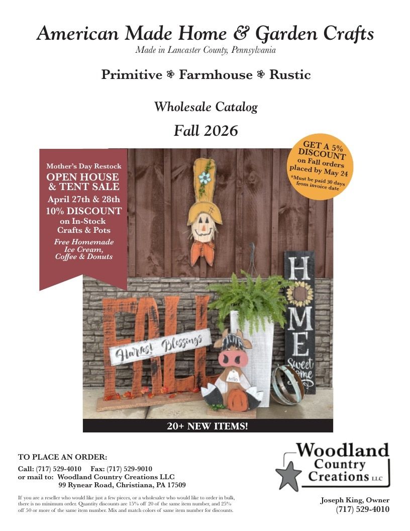 Woodland Country Creations Fall Home and Garden Catalog Weekly Ad January 1 - December 31, 2026