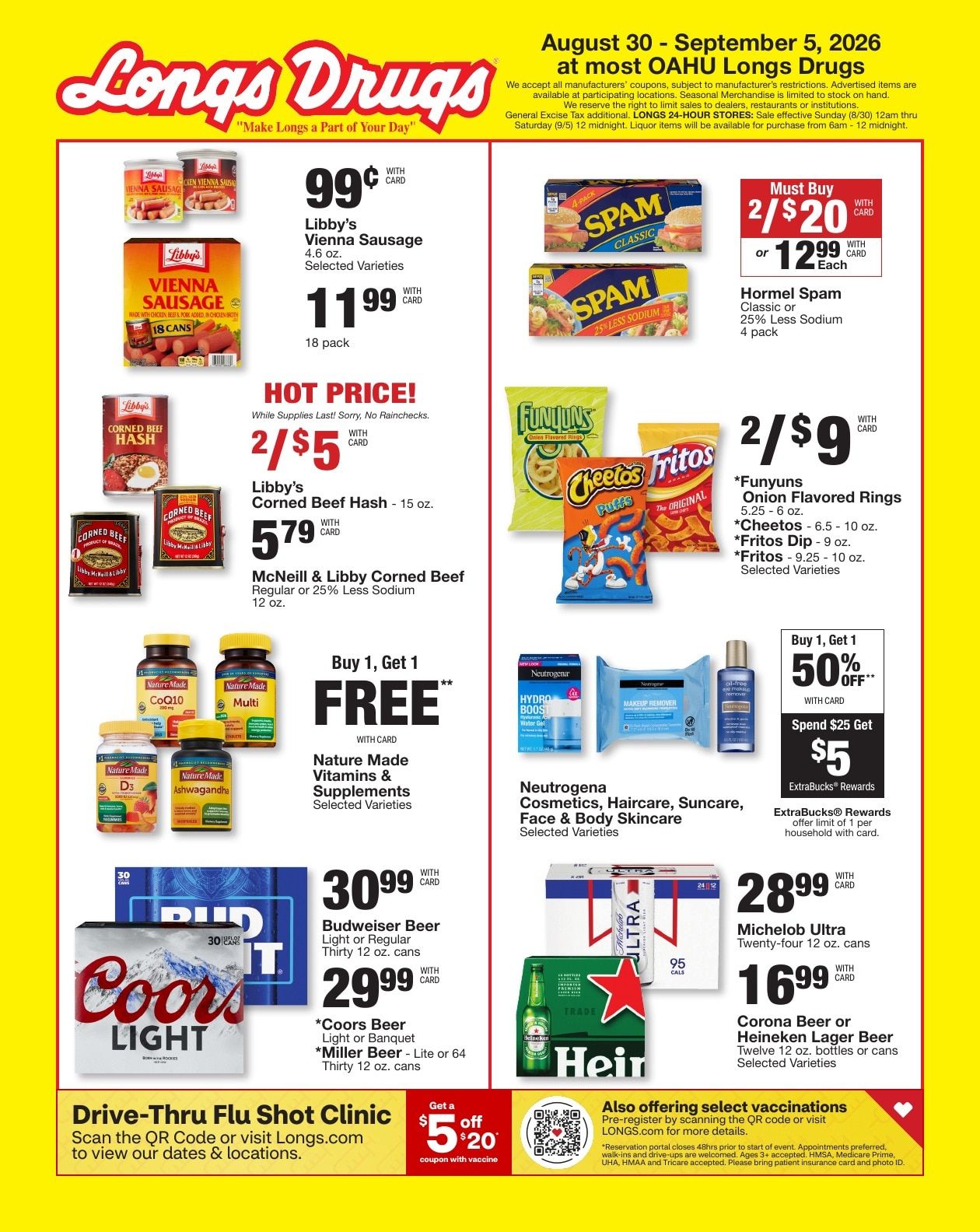 Longs Drugs Oahu Weekly Ad August 30 - September 5, 2026
