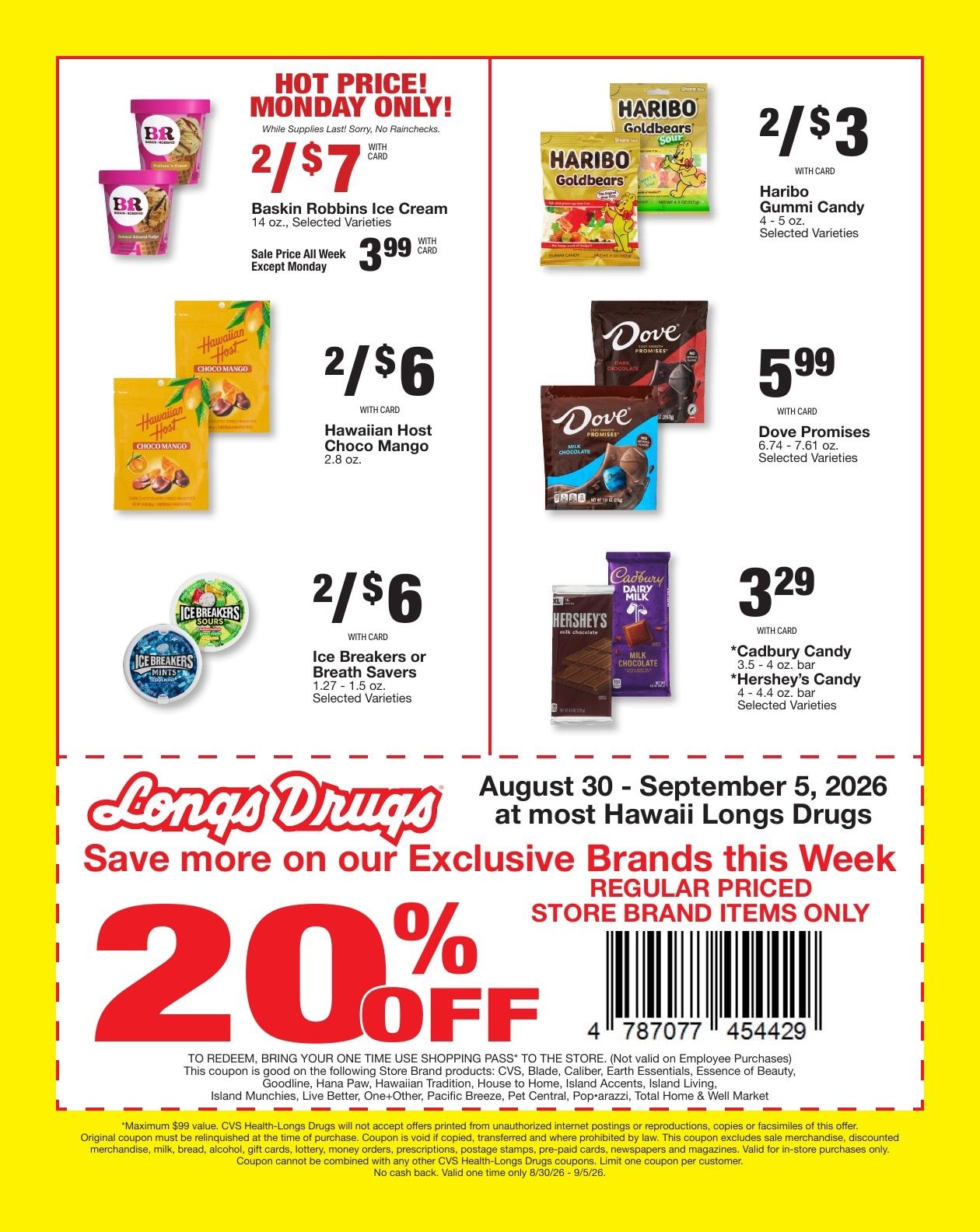 Longs Drugs Oahu Weekly Ad August 30 - September 5, 2026