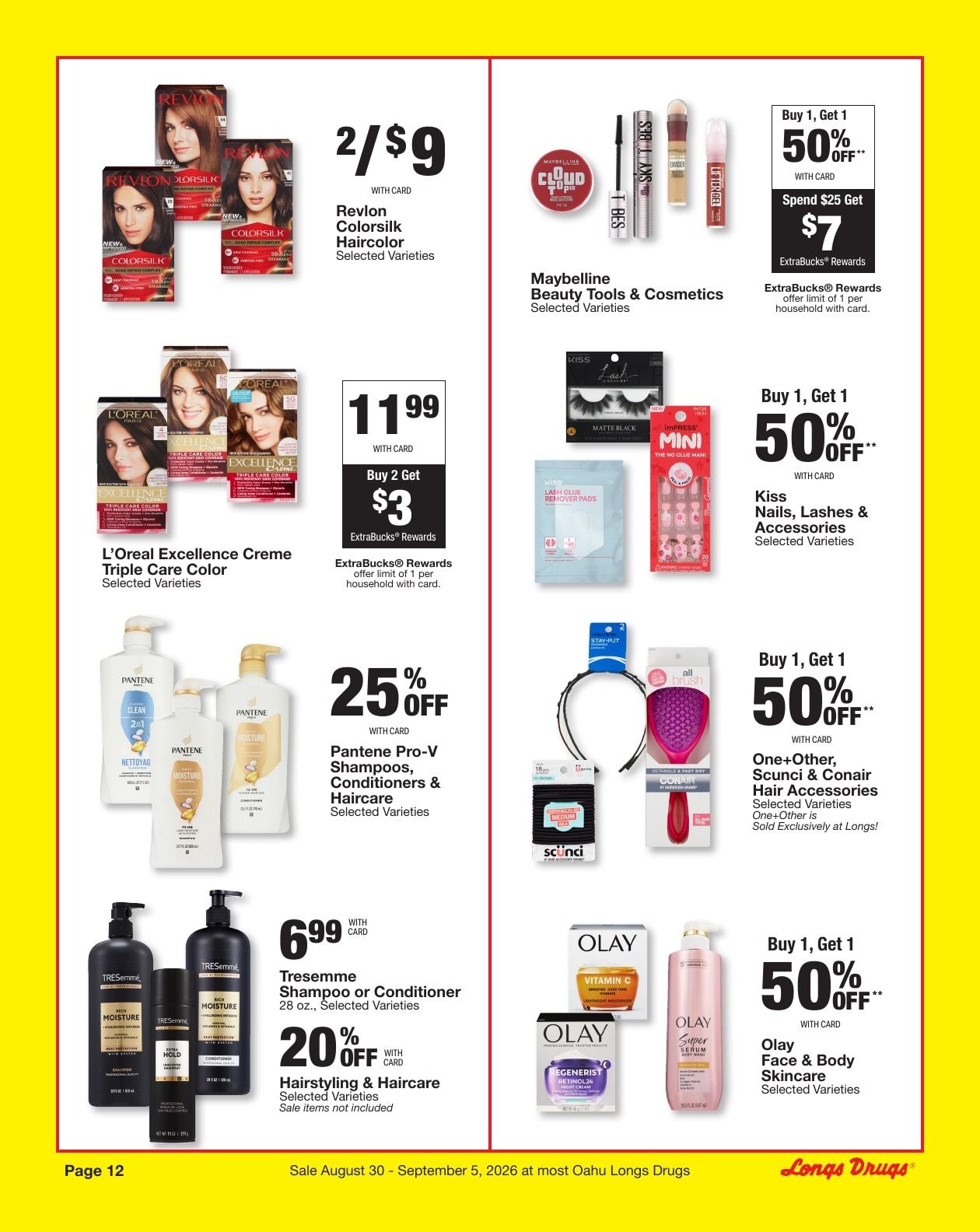 Longs Drugs Oahu Weekly Ad August 30 - September 5, 2026