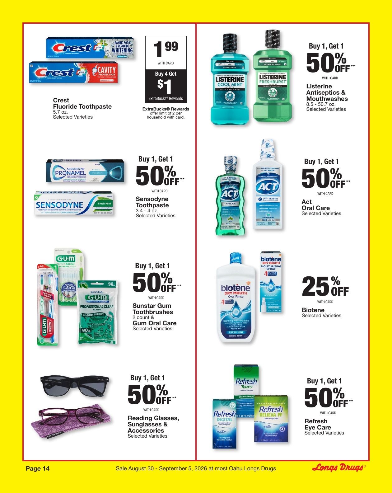 Longs Drugs Oahu Weekly Ad August 30 - September 5, 2026