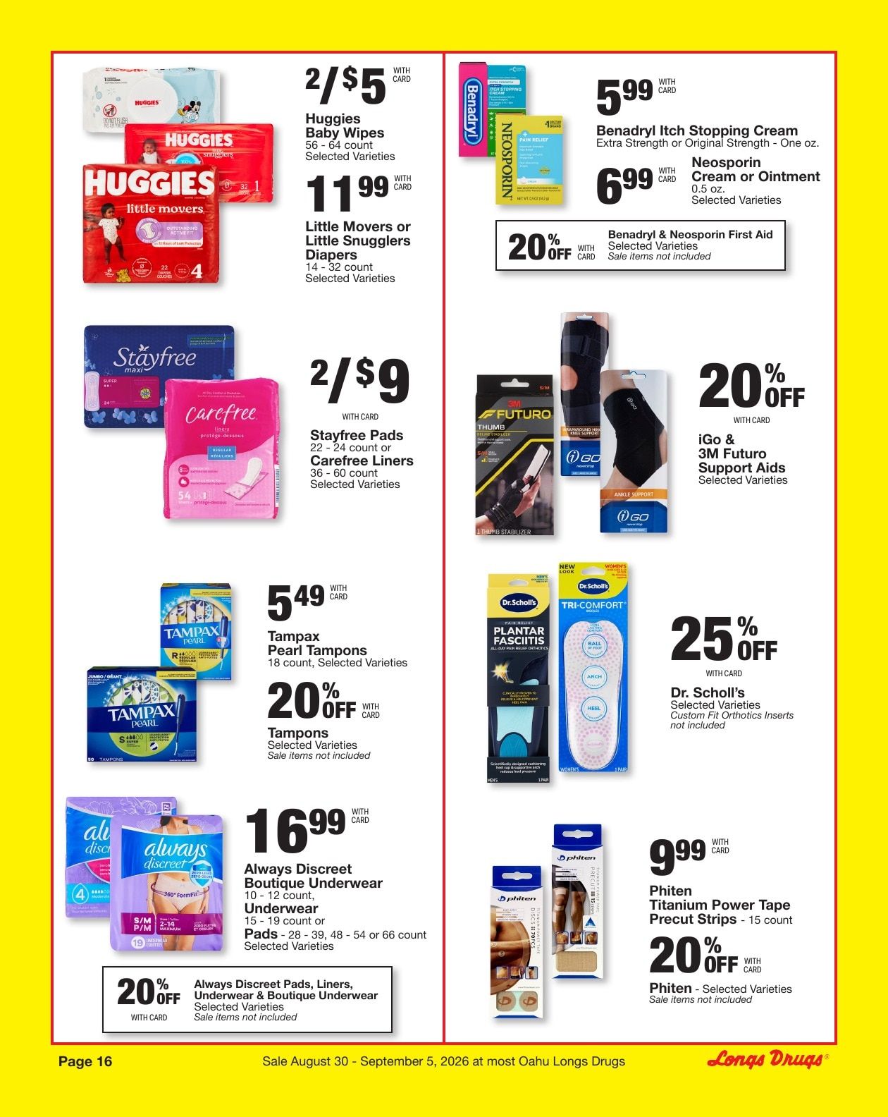 Longs Drugs Oahu Weekly Ad August 30 - September 5, 2026