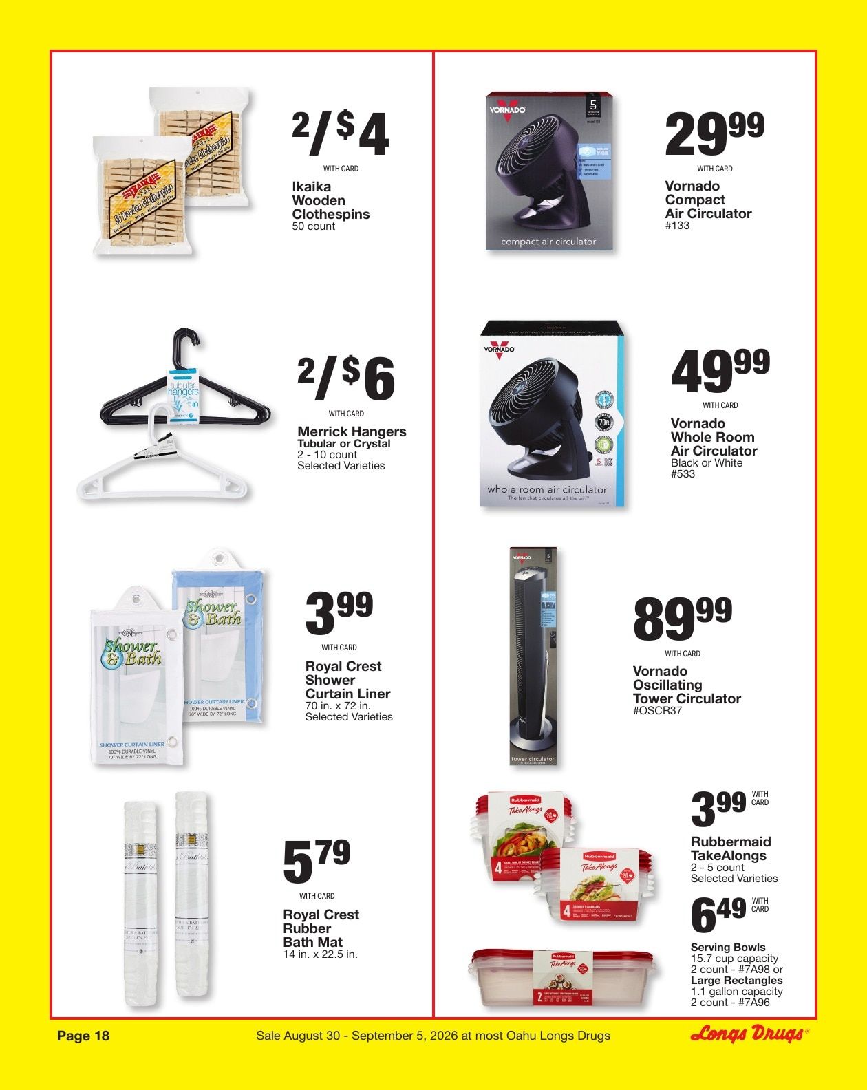 Longs Drugs Oahu Weekly Ad August 30 - September 5, 2026