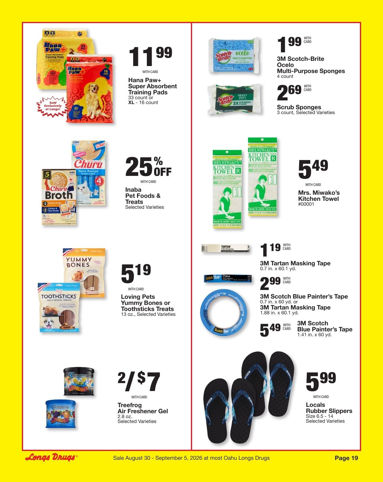 Longs Drugs Oahu Weekly Ad August 30 - September 5, 2026