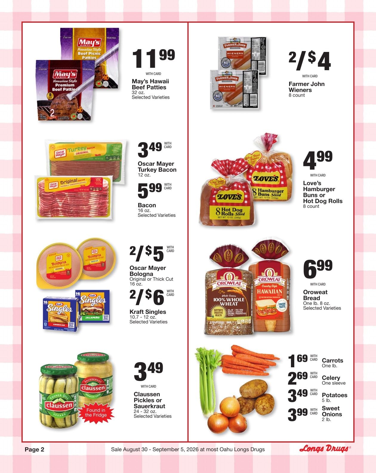 Longs Drugs Oahu Weekly Ad August 30 - September 5, 2026