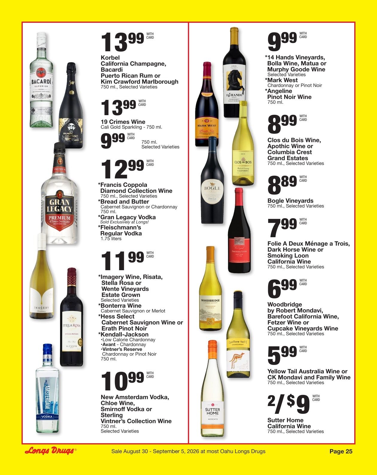 Longs Drugs Oahu Weekly Ad August 30 - September 5, 2026