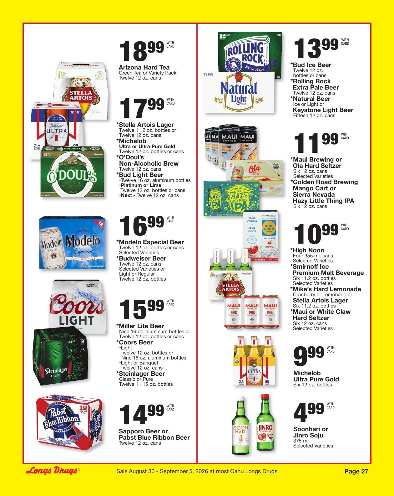 Longs Drugs Oahu Weekly Ad August 30 - September 5, 2026