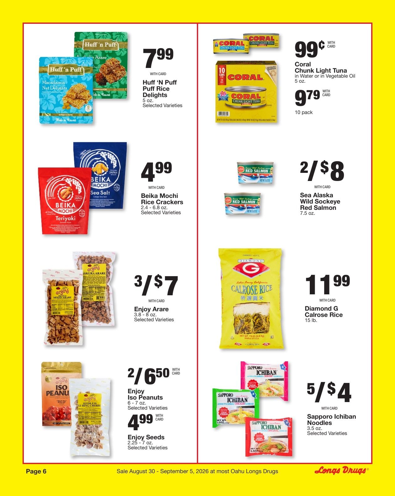 Longs Drugs Oahu Weekly Ad August 30 - September 5, 2026