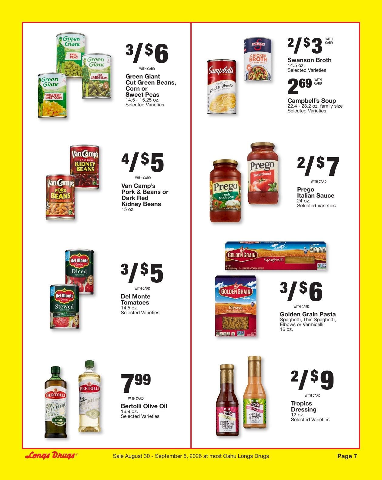 Longs Drugs Oahu Weekly Ad August 30 - September 5, 2026