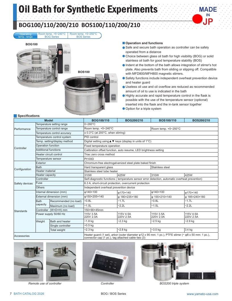 Yamato Scientific America Laboratory Equipment Catalog Weekly Ad January 1 - December 31, 2026