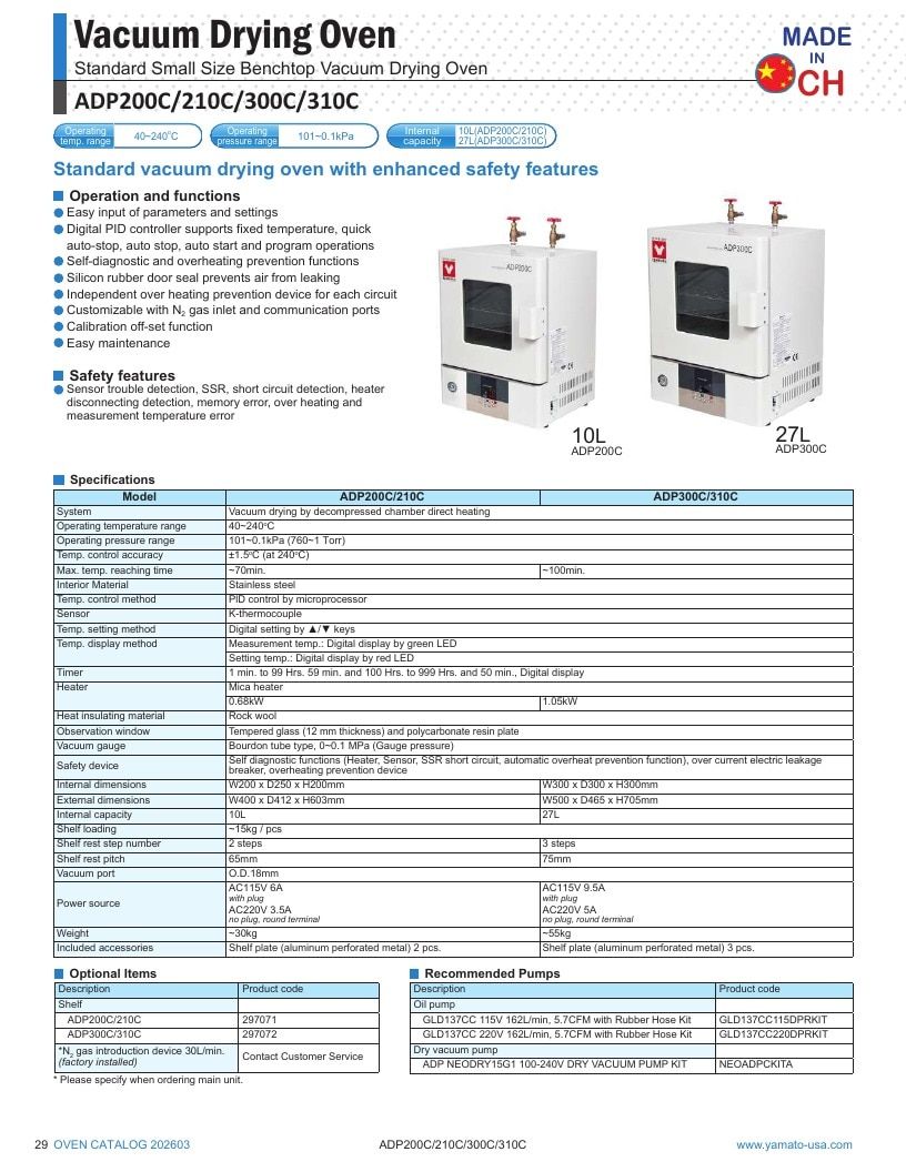 Yamato Scientific America Laboratory Equipment Catalog Weekly Ad January 1 - December 31, 2026