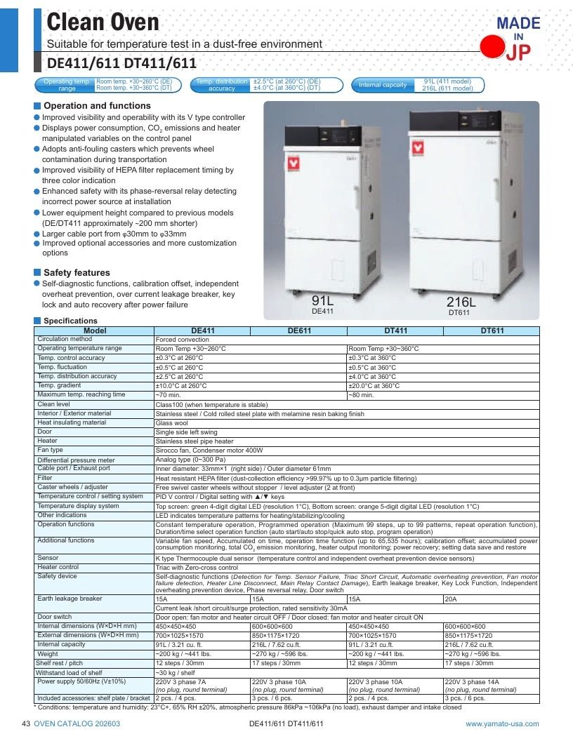 Yamato Scientific America Laboratory Equipment Catalog Weekly Ad January 1 - December 31, 2026