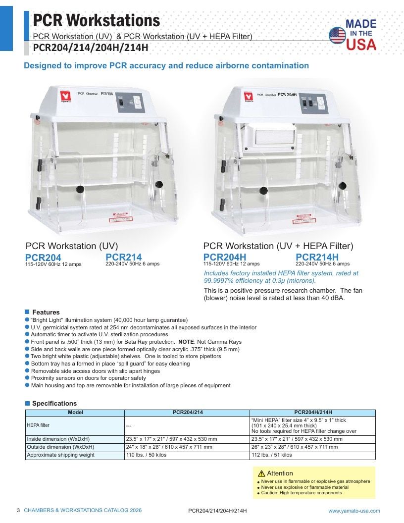 Yamato Scientific America Laboratory Equipment Catalog Weekly Ad January 1 - December 31, 2026