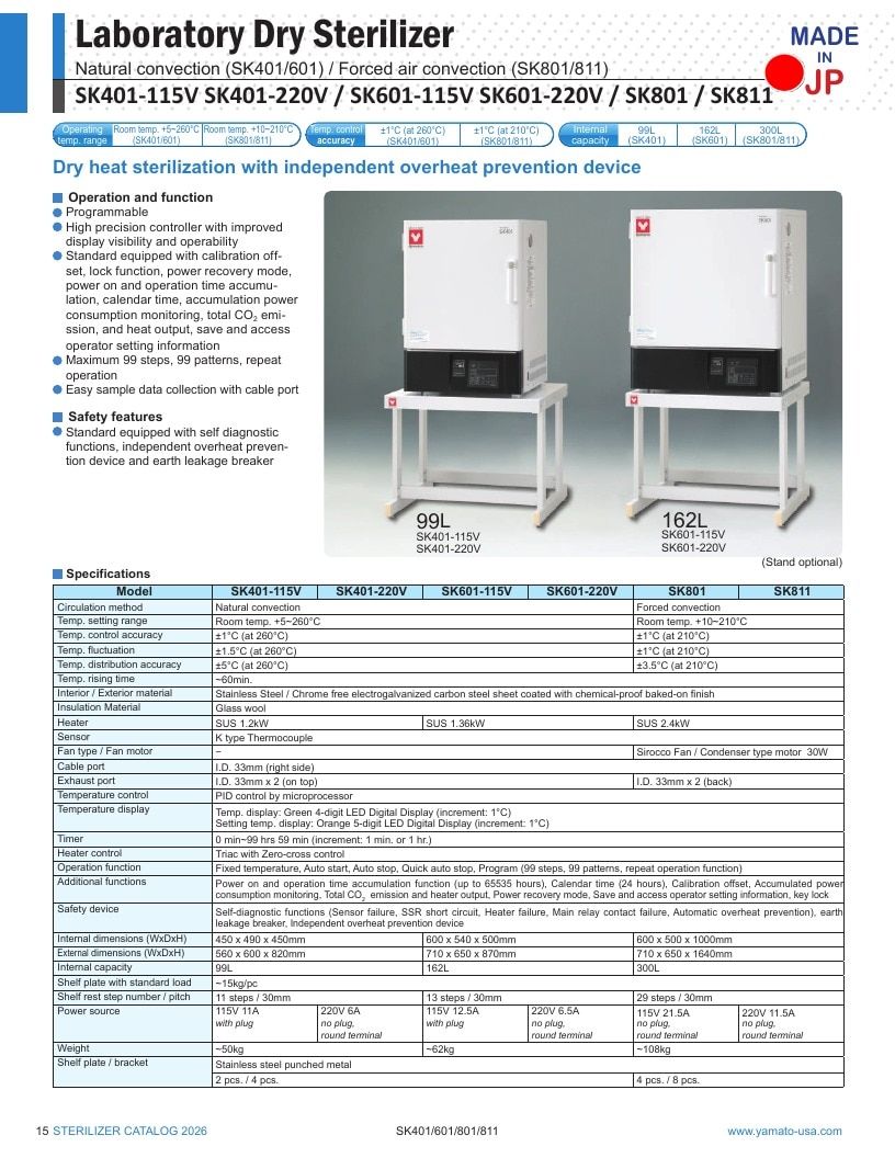 Yamato Scientific America Laboratory Equipment Catalog Weekly Ad January 1 - December 31, 2026