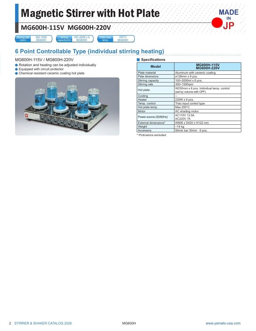 Yamato Scientific America Laboratory Equipment Catalog Weekly Ad January 1 - December 31, 2026
