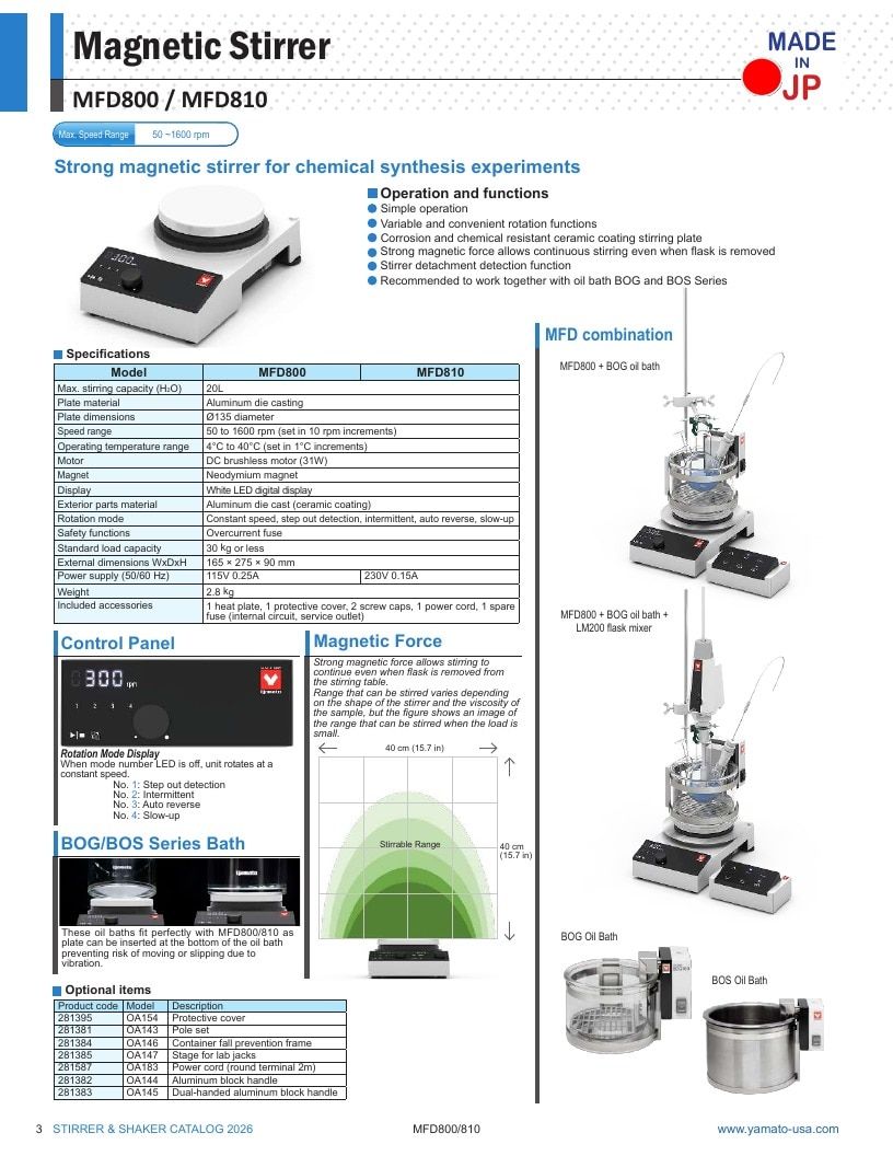 Yamato Scientific America Laboratory Equipment Catalog Weekly Ad January 1 - December 31, 2026