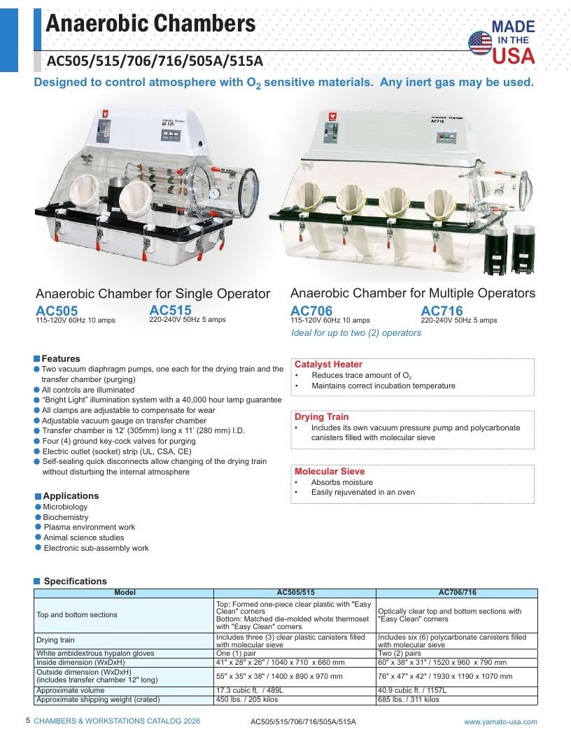 Yamato Scientific America Laboratory Equipment Catalog Weekly Ad January 1 - December 31, 2026
