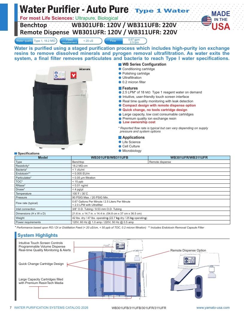 Yamato Scientific America Laboratory Equipment Catalog Weekly Ad January 1 - December 31, 2026