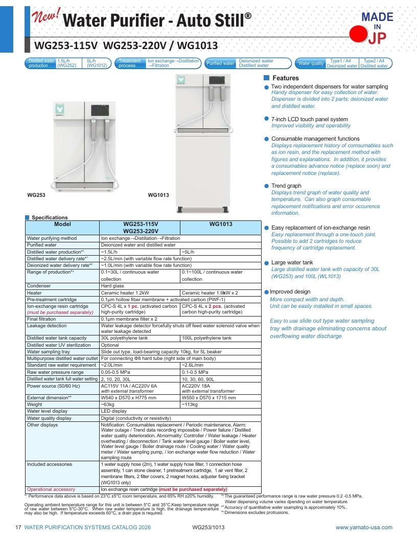 Yamato Scientific America Laboratory Equipment Catalog Weekly Ad January 1 - December 31, 2026