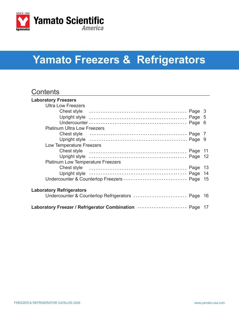 Yamato Scientific America Laboratory Equipment Catalog Weekly Ad January 1 - December 31, 2026