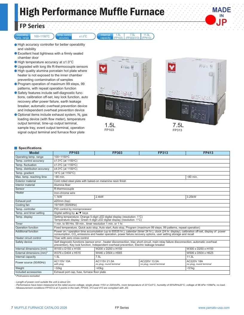 Yamato Scientific America Laboratory Equipment Catalog Weekly Ad January 1 - December 31, 2026
