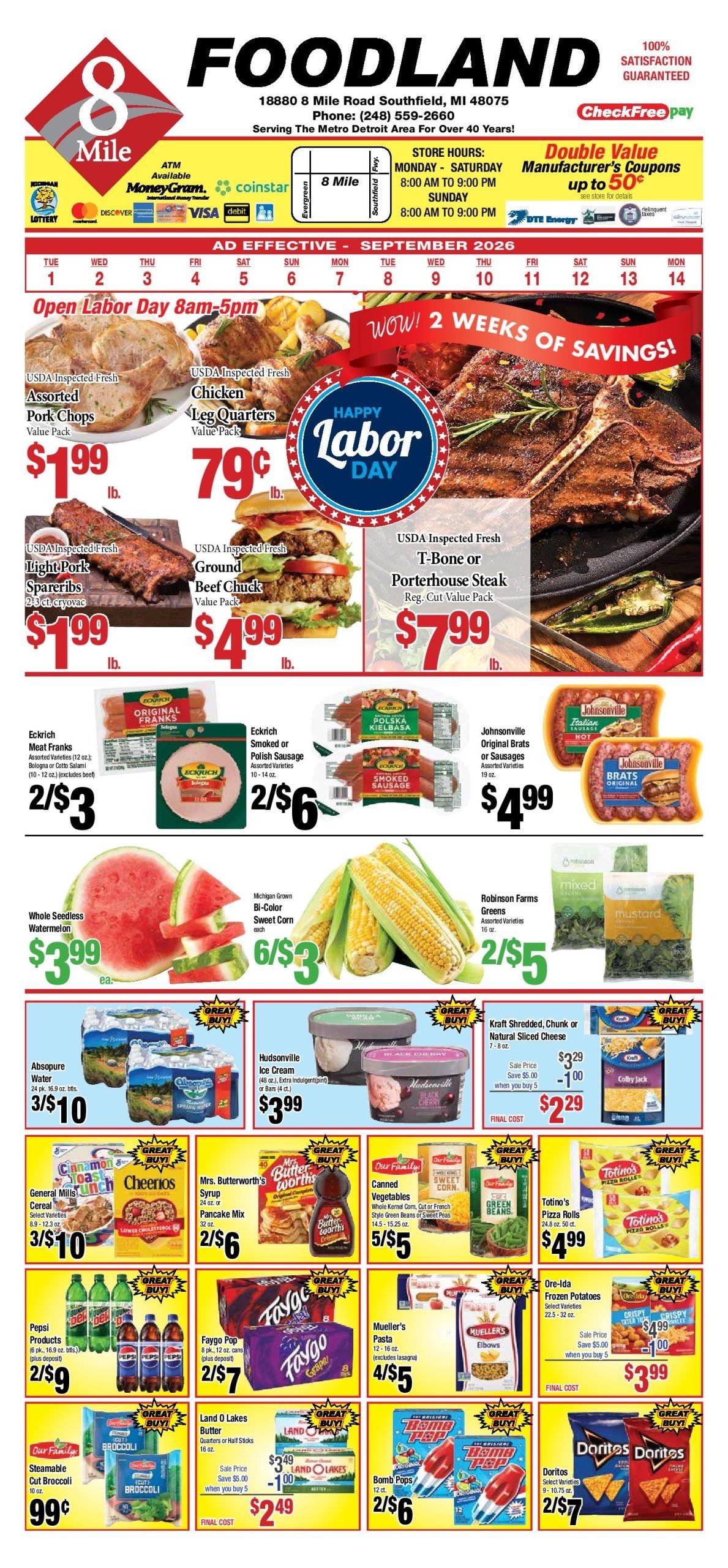 8 Mile Foodland Weekly Ad August 30 - September 5, 2026