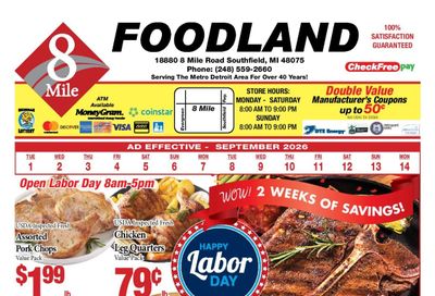 8 Mile Foodland Weekly Ad August 30 - September 5, 2026