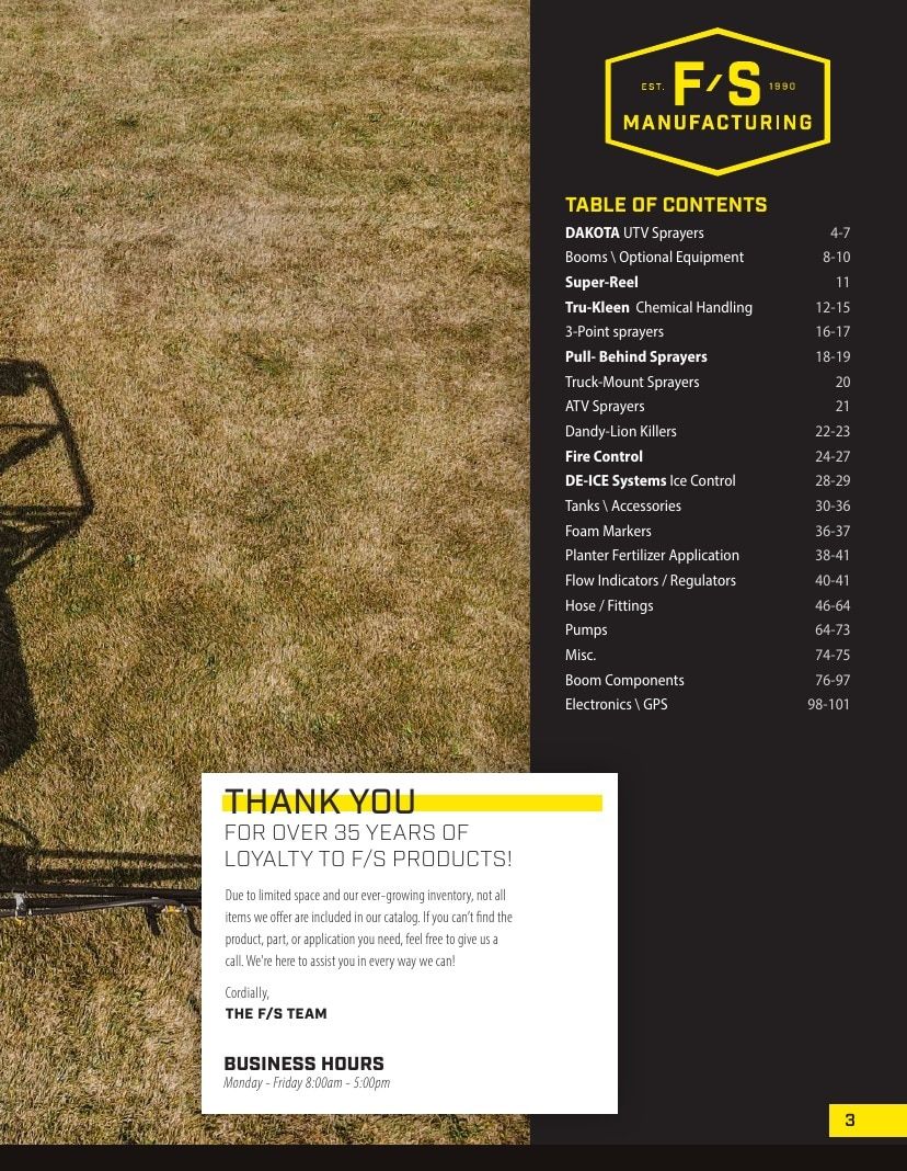 FS Manufacturing Agricultural Equipment Parts Catalog Weekly Ad January 1 - December 31, 2026