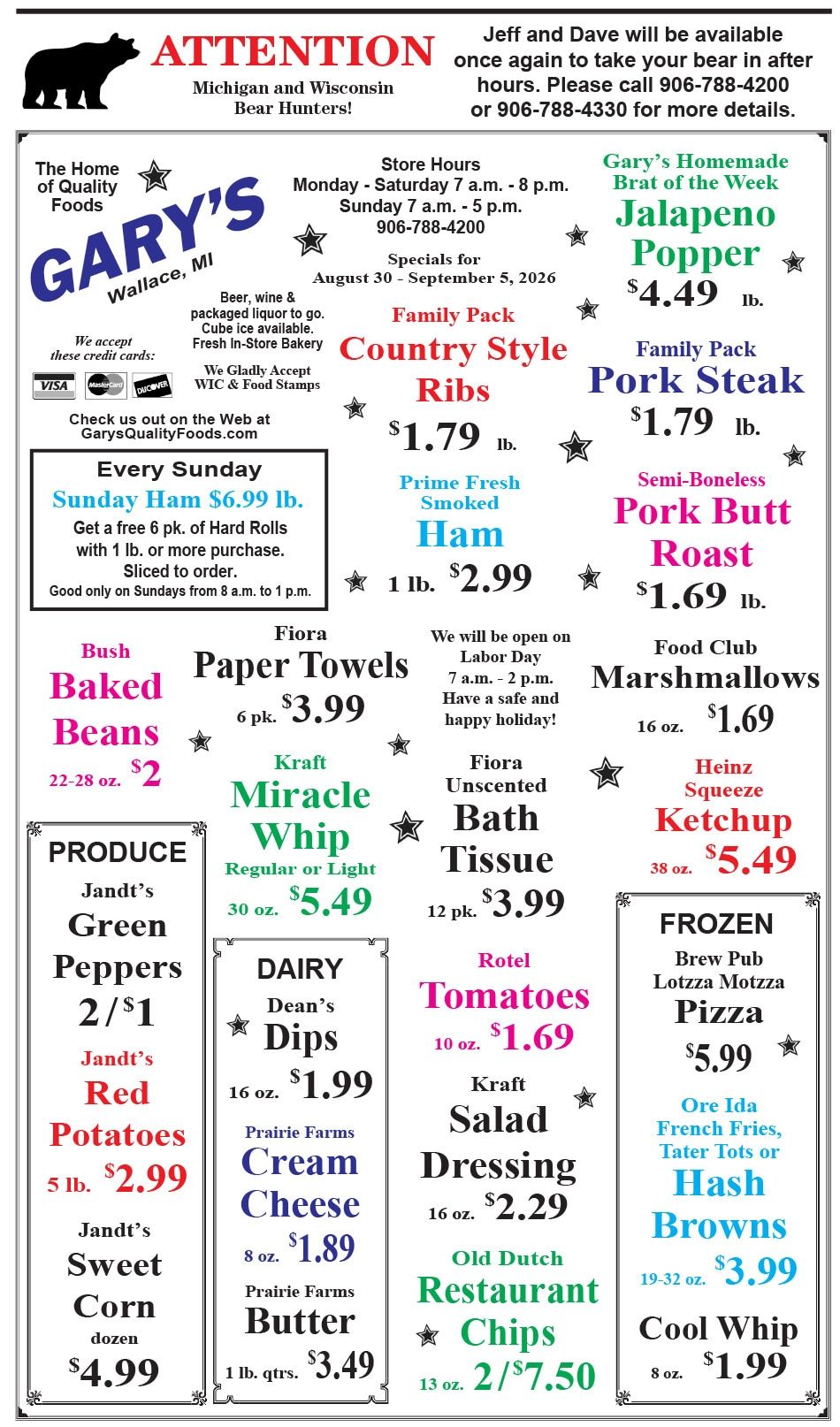 Gary's Quality Foods Weekly Ad August 30 - September 5, 2026