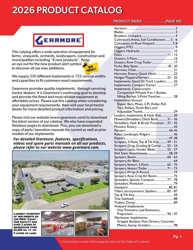 Gearmore Agricultural Equipment Catalog Weekly Ad January 1 - December 31, 2026