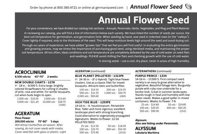 Germania Seed Company Seed Catalog Weekly Ad January 1 - December 31, 2026