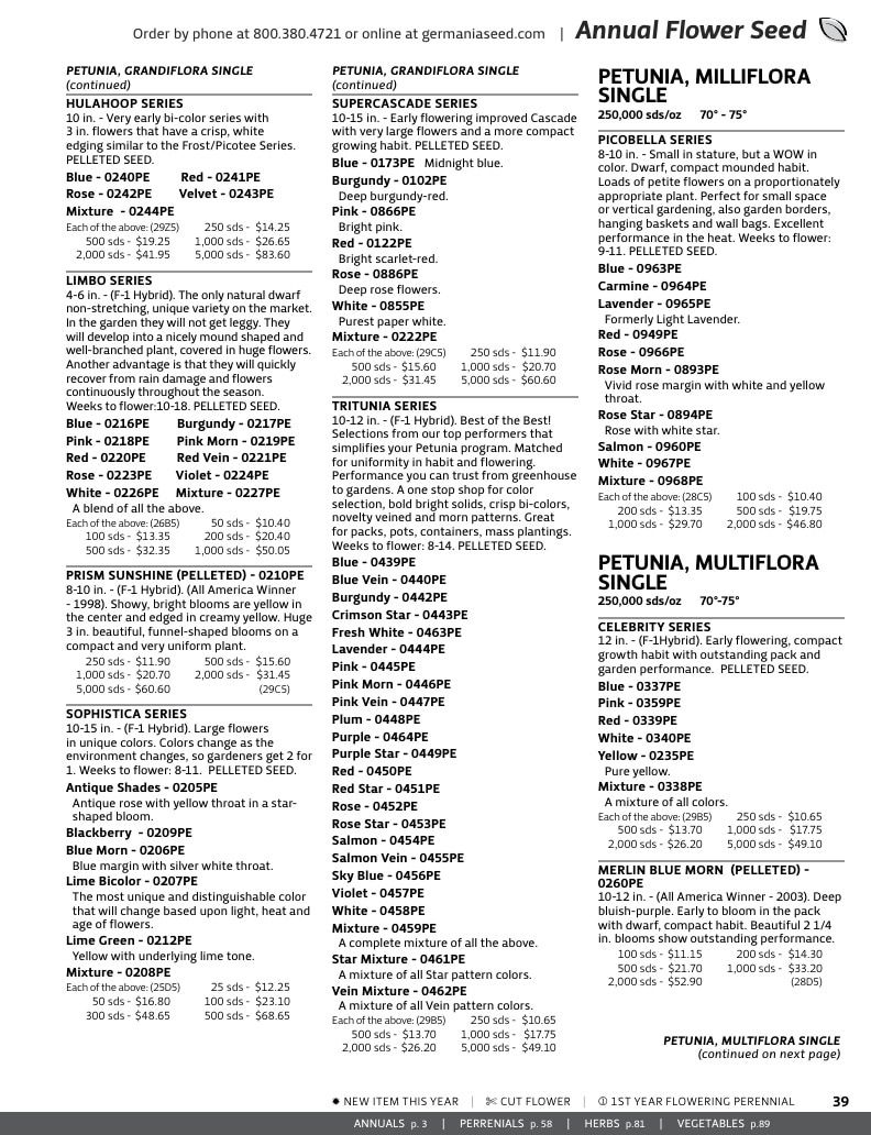 Germania Seed Company Seed Catalog Weekly Ad January 1 - December 31, 2026