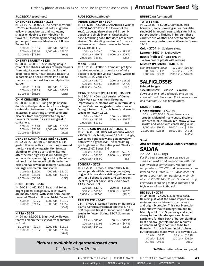 Germania Seed Company Seed Catalog Weekly Ad January 1 - December 31, 2026
