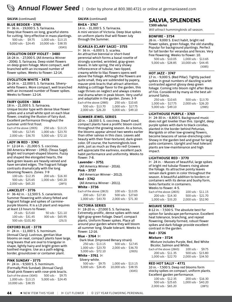 Germania Seed Company Seed Catalog Weekly Ad January 1 - December 31, 2026
