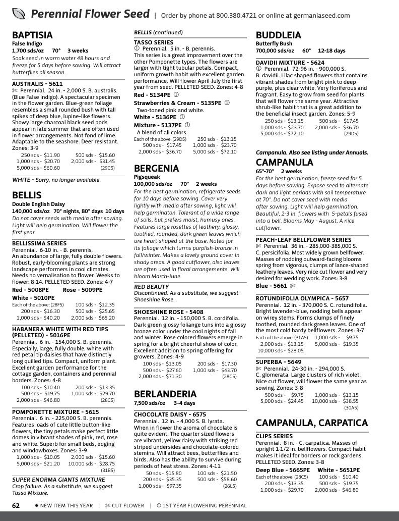 Germania Seed Company Seed Catalog Weekly Ad January 1 - December 31, 2026