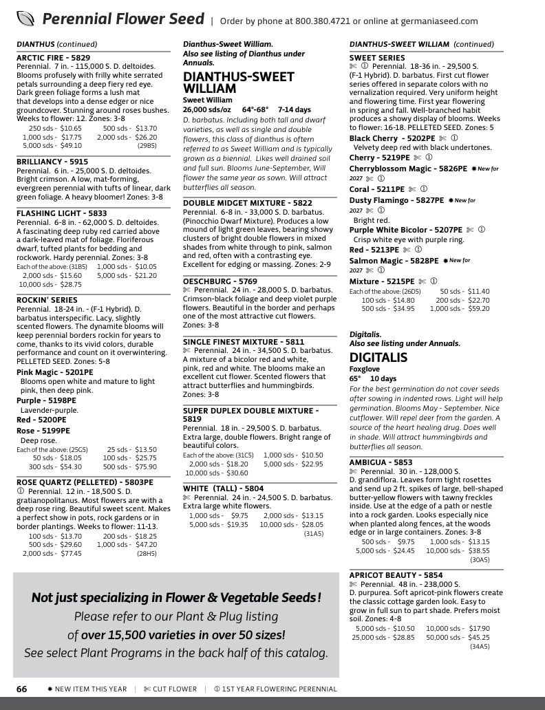 Germania Seed Company Seed Catalog Weekly Ad January 1 - December 31, 2026