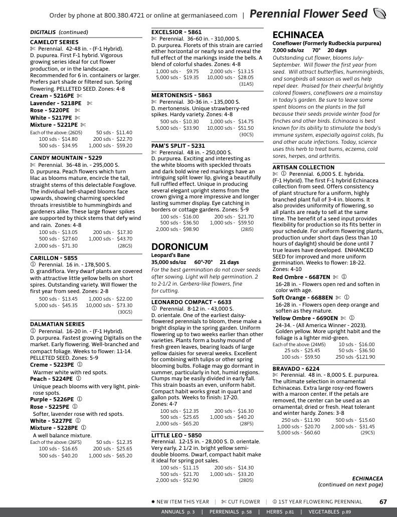 Germania Seed Company Seed Catalog Weekly Ad January 1 - December 31, 2026