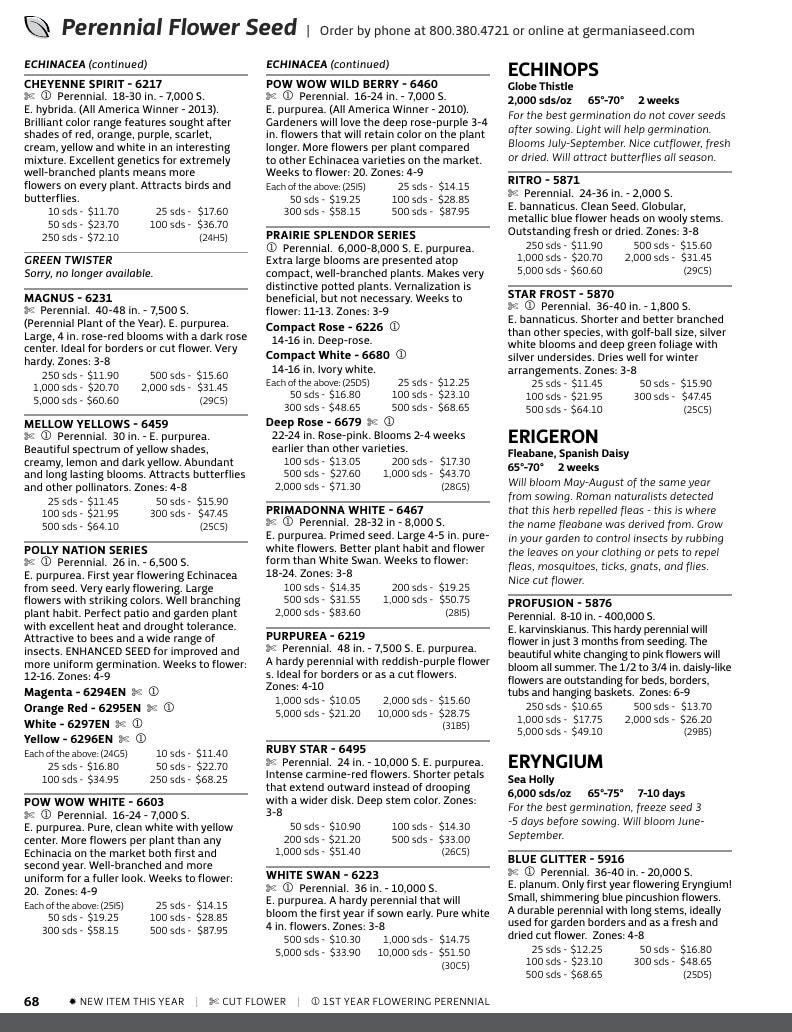 Germania Seed Company Seed Catalog Weekly Ad January 1 - December 31, 2026