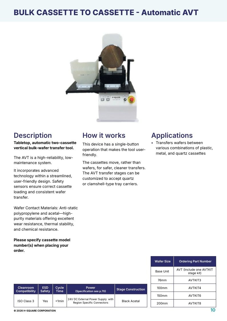 H-Square Semiconductor Handling Catalog Weekly Ad January 1 - December 31, 2026