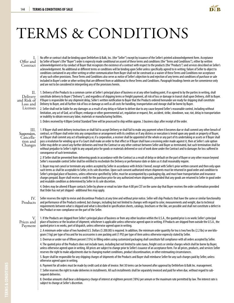 Dethlefsen & Balk Tea and Coffee Accessories Catalog Weekly Ad January 1, 2026 - December 31, 2027